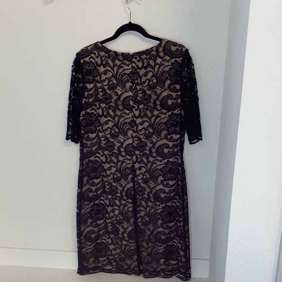 R&K Black Lace Dress with Nude underlay. Size 14. - Picture 4 of 8